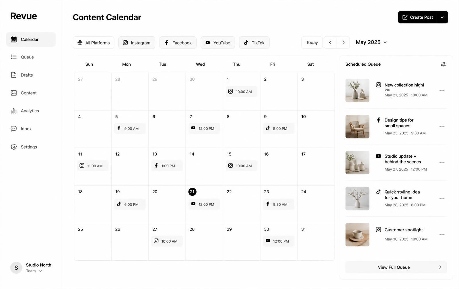 PostSuite interface — Social Media Infrastructure · Automation