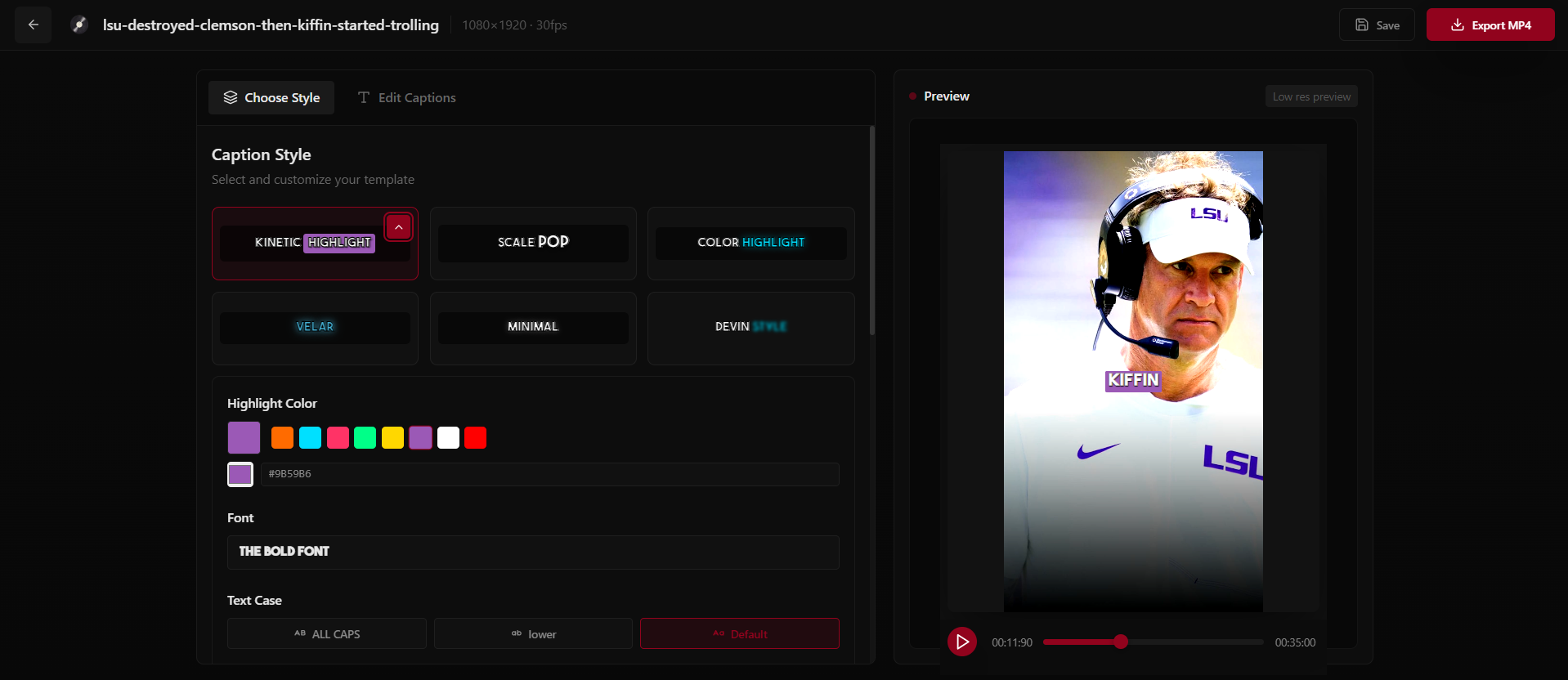 AutoSubs.ai interface — AI Video Infrastructure · B2B SaaS